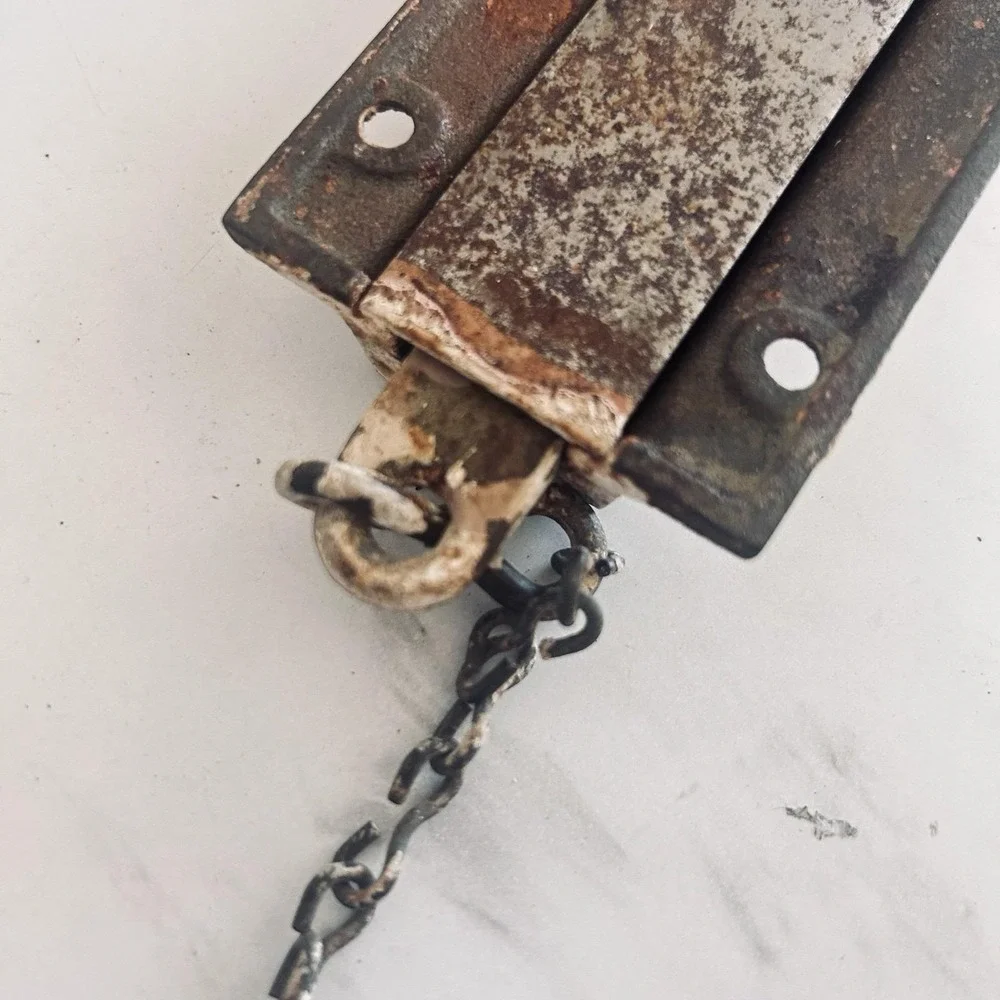 Antique Victorian Eastlake Style Cast Iron French Door Top Pull‎ Chain Latch A